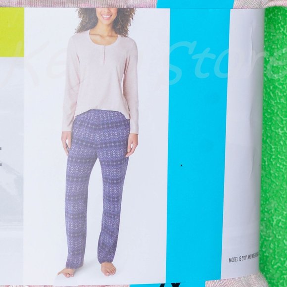 PINK Waffle Fleece Pajamas Set Eddie Bauer Ladies' 3-Piece - Picture 4 of 4